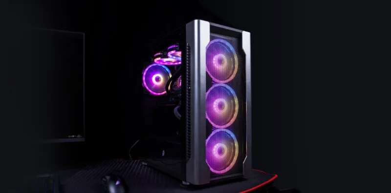 1st Player DX4 Black with 4 R1 Plus RGB Fan Gaming Casing