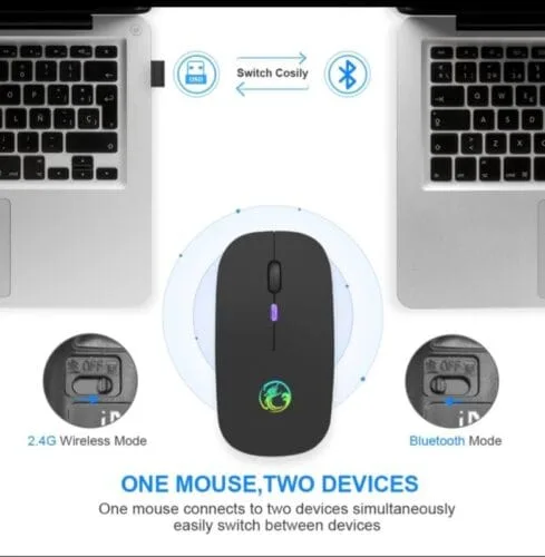 Wireless Mouse RGB Bluetooth Mouse Gamer Computer Mouse Silent Ergonomic Mause Rechargeable 5.0 Bluetooth USB Mice For PC Laptop - Image 4