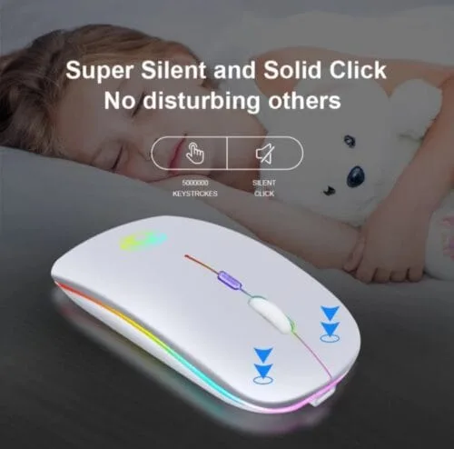 Wireless Mouse RGB Bluetooth Mouse Gamer Computer Mouse Silent Ergonomic Mause Rechargeable 5.0 Bluetooth USB Mice For PC Laptop - Image 6