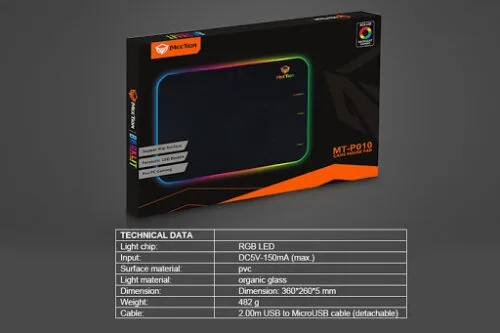 MEETION Glowing Backlit RGB LED Gaming Mouse Pad P010